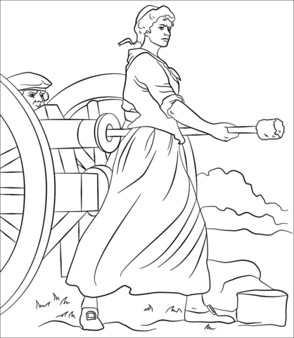 Molly Pitcher Coloring Page